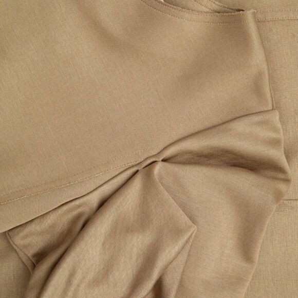 COS Tan Sheath Short Puff Sleeve Midi Dress - Picture 4 of 8